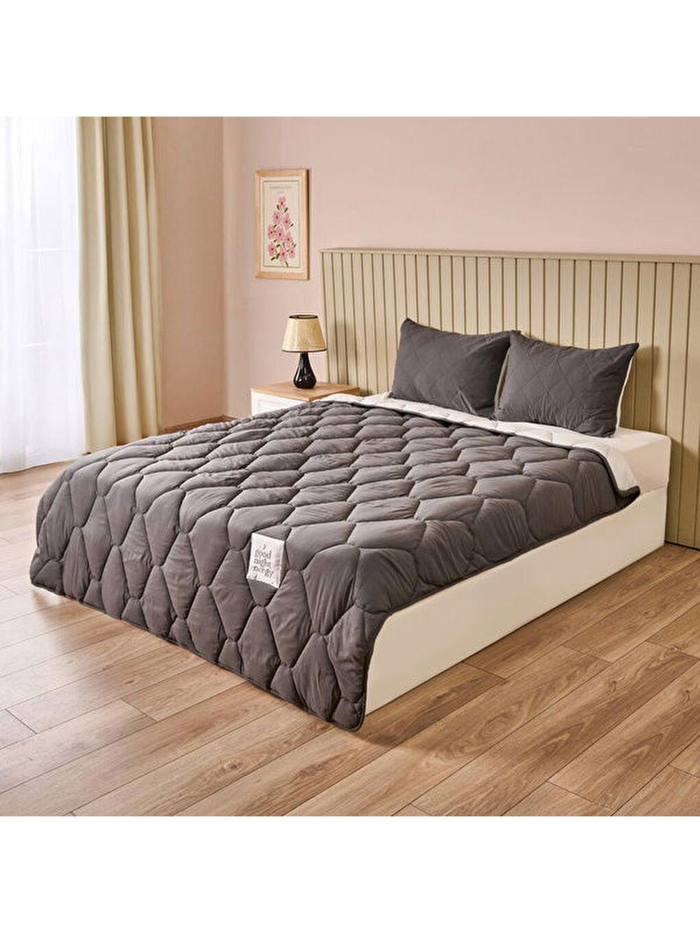 Soft Konfor Tek Kişilik Uyku Seti - Antrasit / Gri