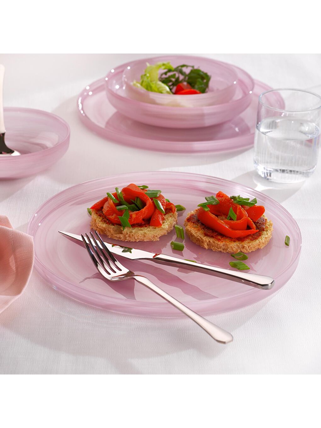 Lucid Yemek Takımı 18 Parça-Pembe-1