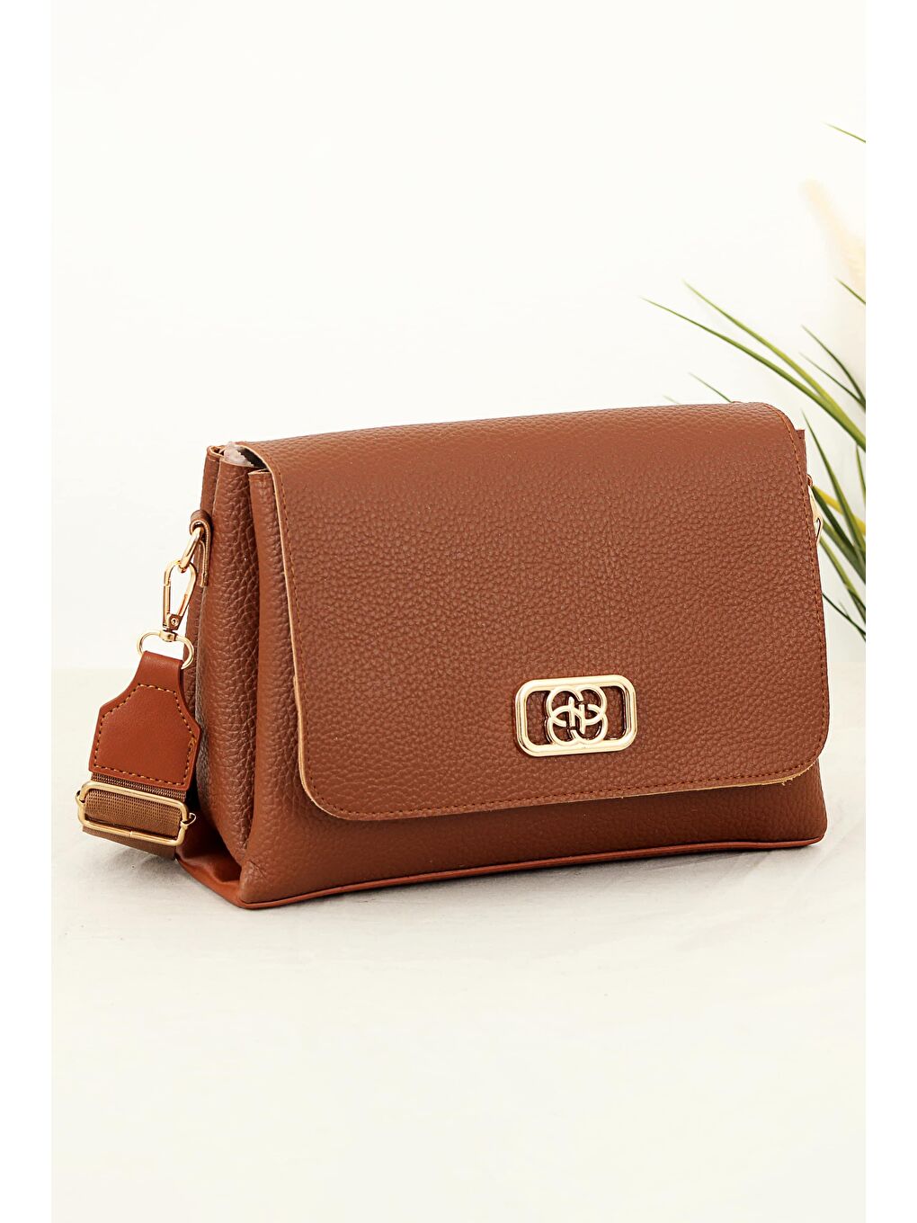 Kahverengi Cardin 3 Bölmeli Kadın Omuz Çantası BP-4770O