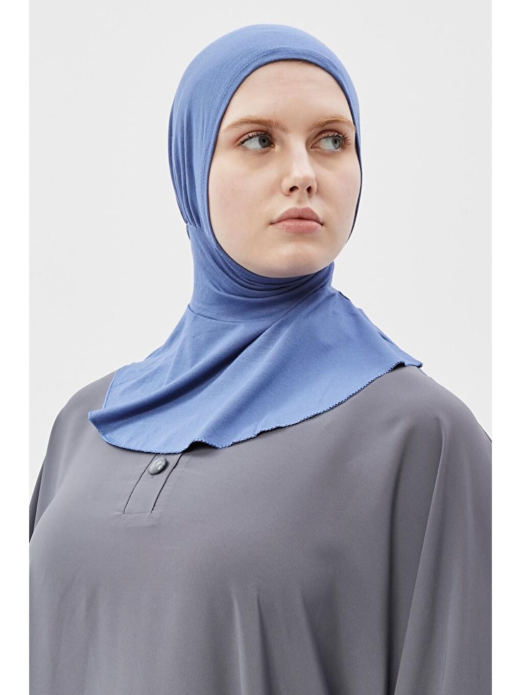 Mavi Kadın Tesettür Pratik Boyunluklu Hijab - Sporcu Bone-1