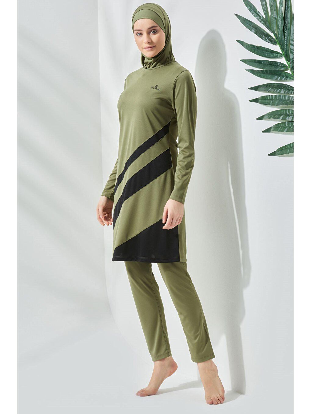 Tam Kapalı Tesettür Mayo C11020 Haki-1