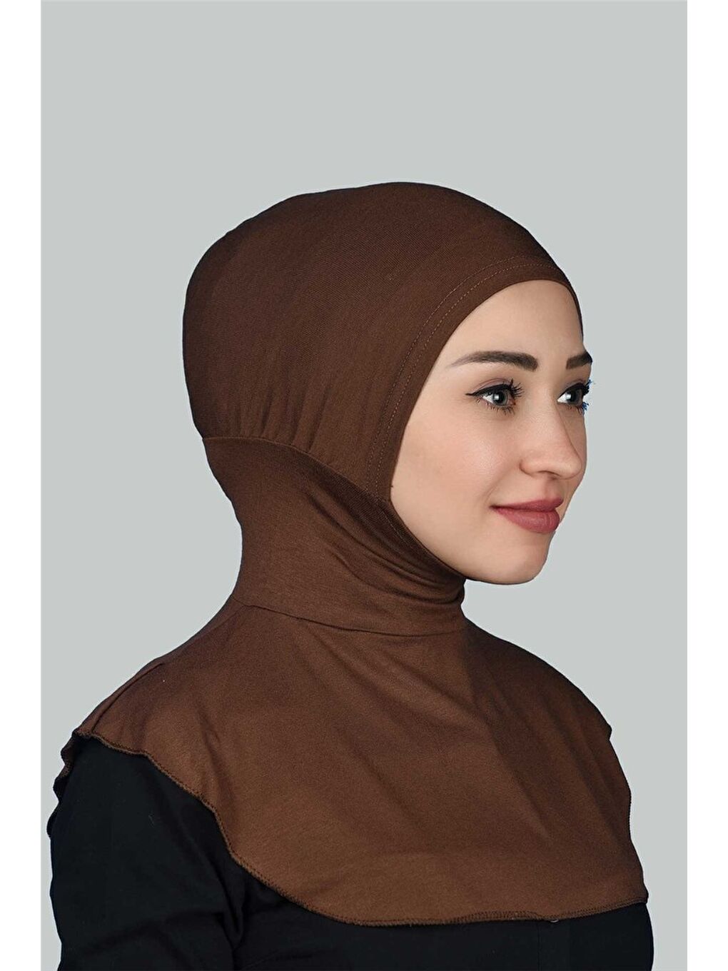 Altobeh Kahverengi Kadın Tesettür Pratik Boyunluklu Hijab - Sporcu Bone - 1