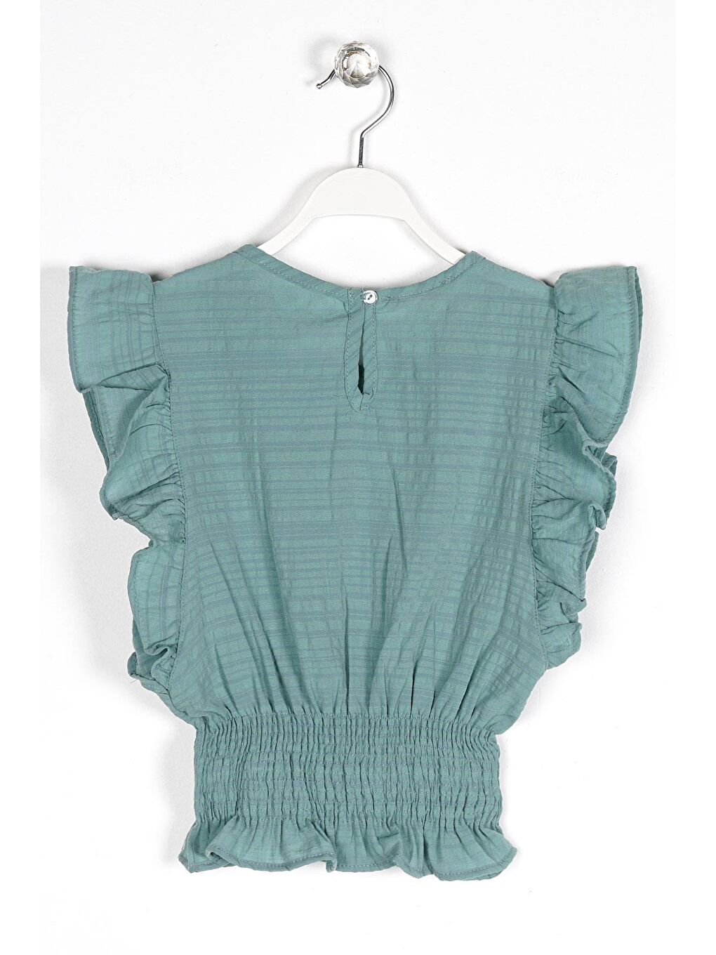 Bisiklet Yaka Yarasa Kol Yeşil Renk Kız Çocuk Bluz-3