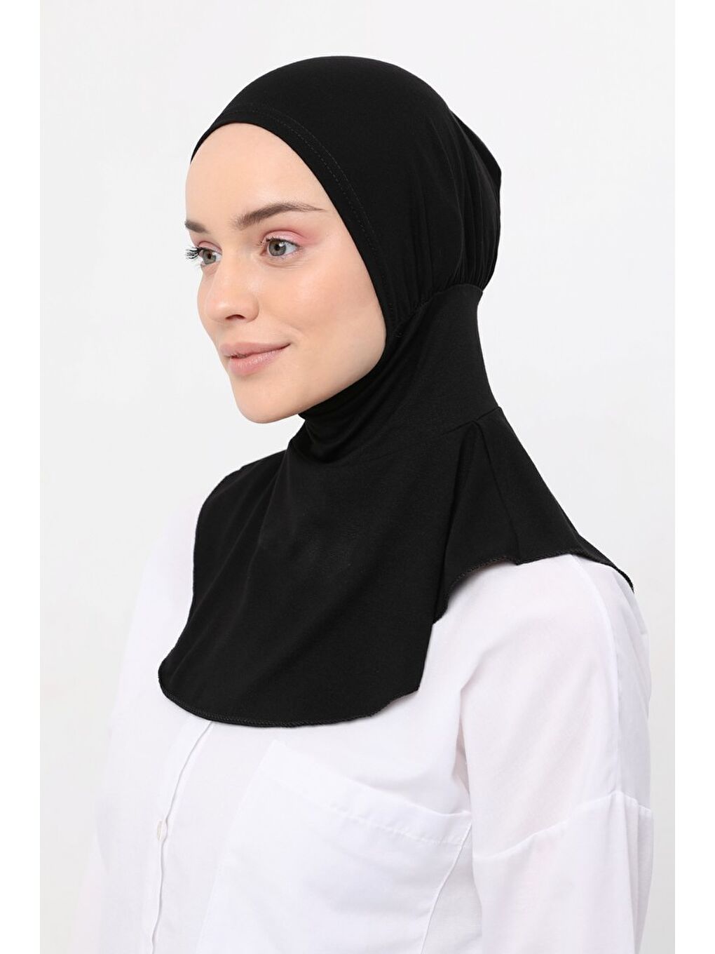 Altobeh Siyah Kadın Tesettür Pratik Boyunluklu Hijab - Sporcu Bone - 2