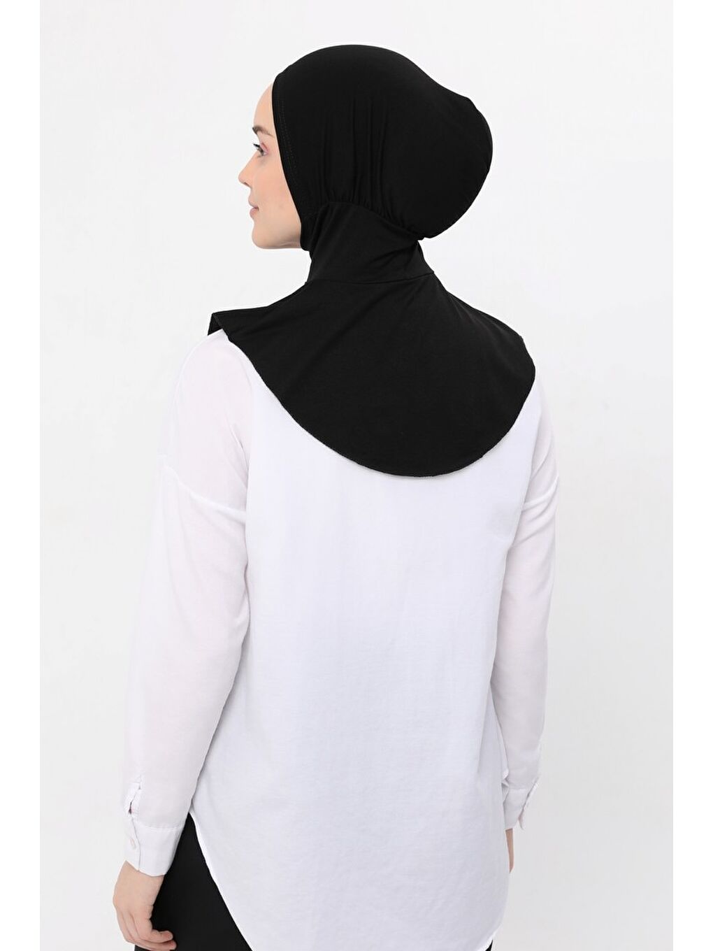 Altobeh Siyah Kadın Tesettür Pratik Boyunluklu Hijab - Sporcu Bone - 3