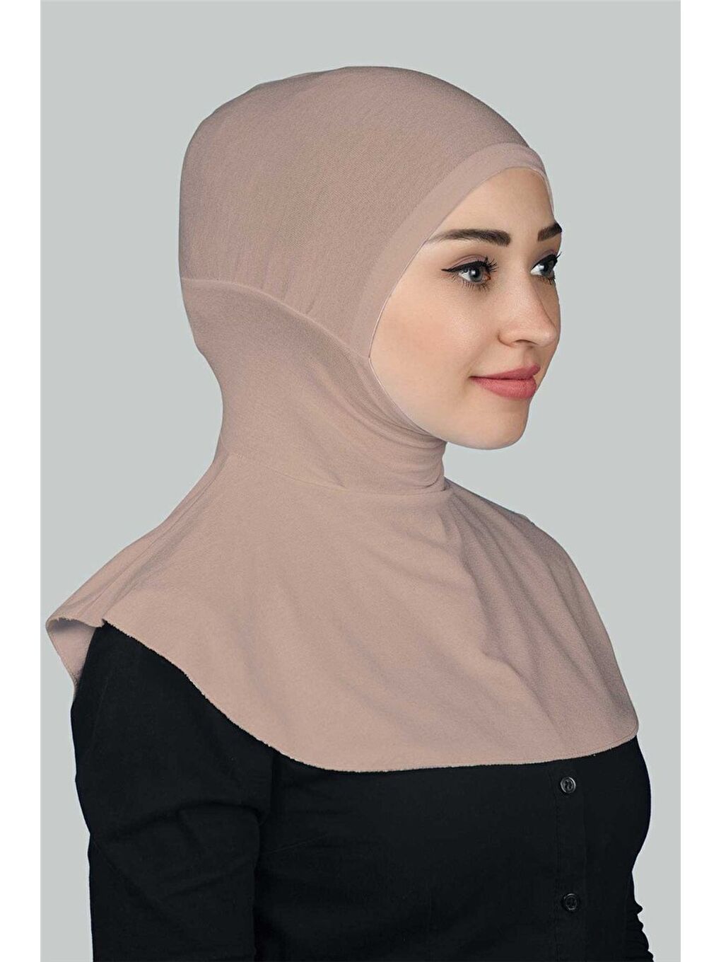 Pembe Kadın Tesettür Pratik Boyunluklu Hijab - Sporcu Bone-1