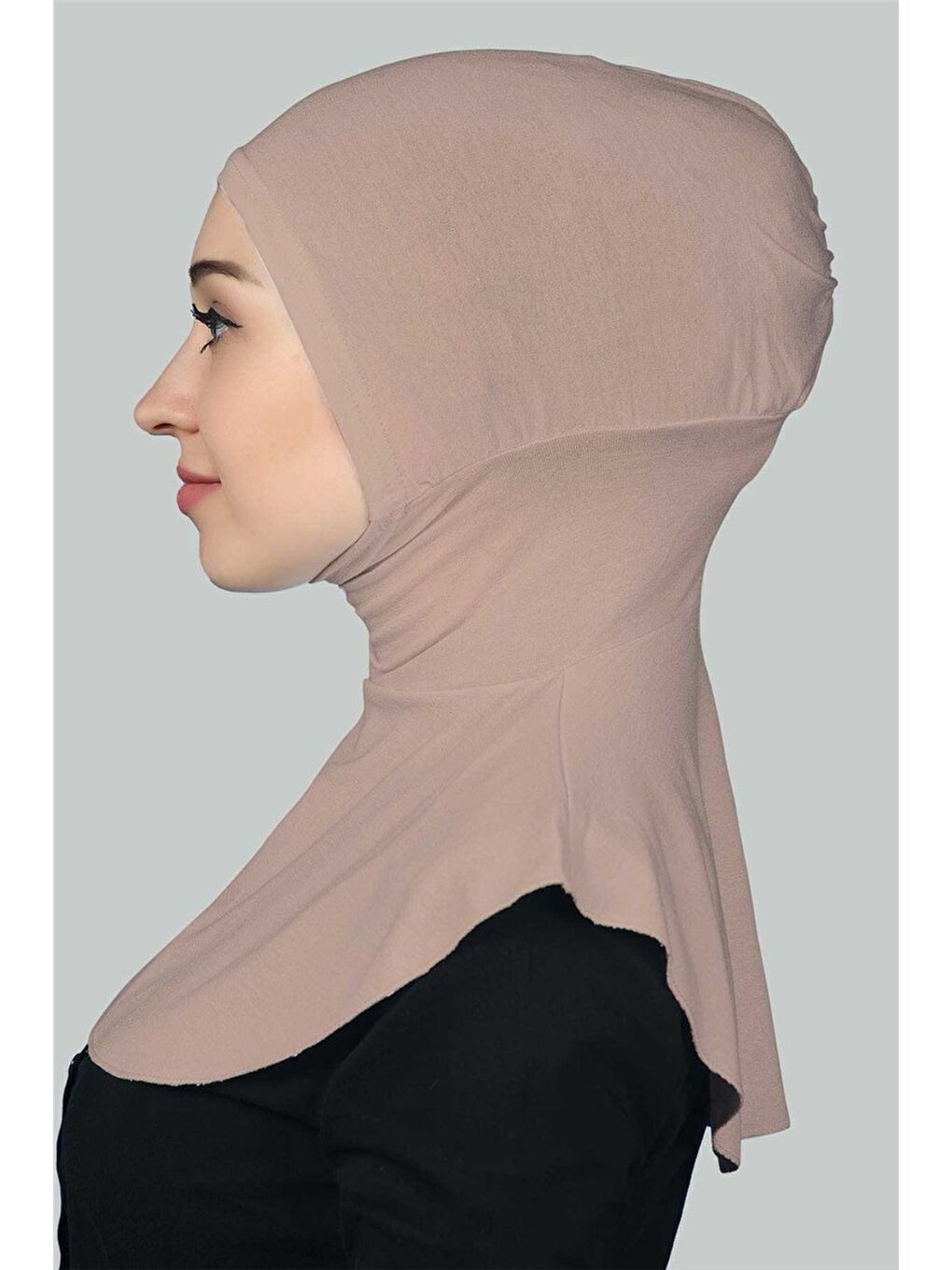 Pembe Kadın Tesettür Pratik Boyunluklu Hijab - Sporcu Bone-2