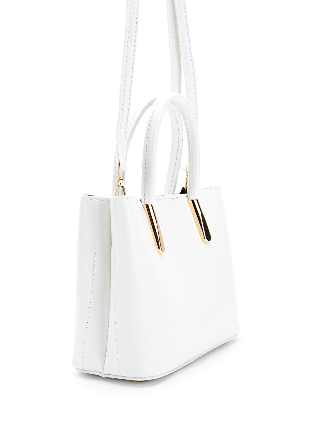 Sarı Gold Detaylı Gloria El Ve Omuz Kadın Çanta Beyaz-1