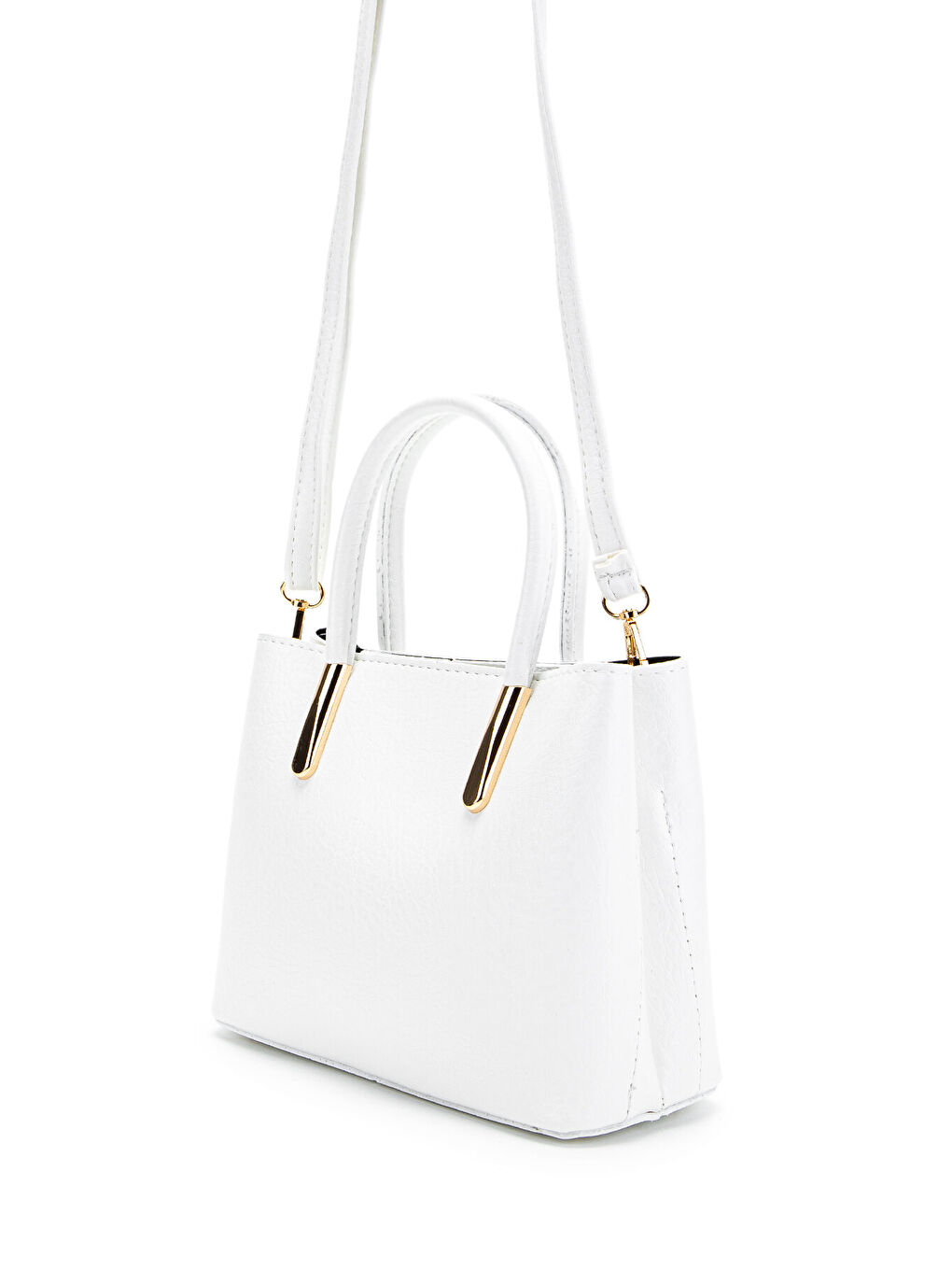 Sarı Gold Detaylı Gloria El Ve Omuz Kadın Çanta Beyaz-2