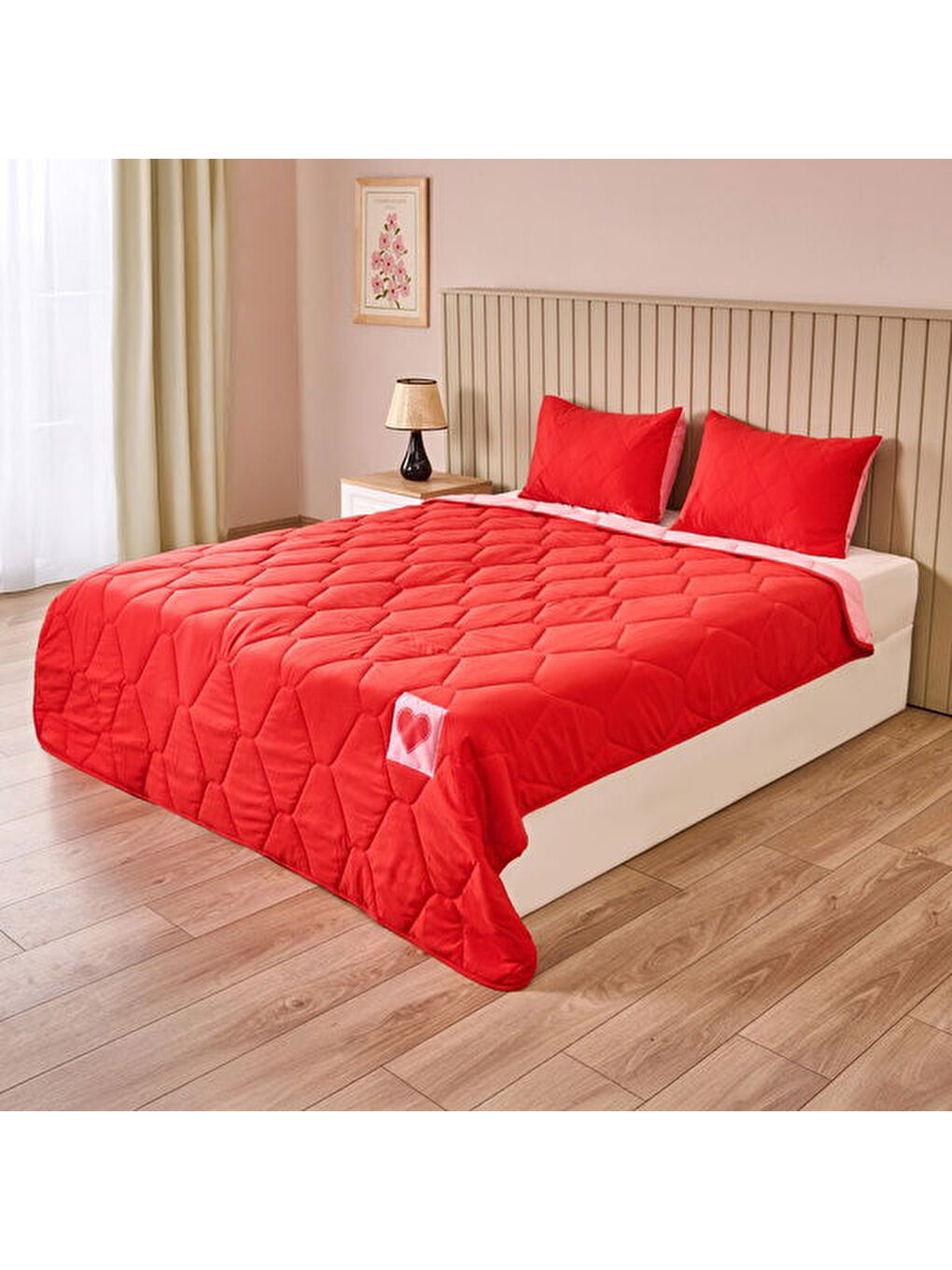Soft Konfor Tek Kişilik Uyku Seti - Kırmızı / Pembe