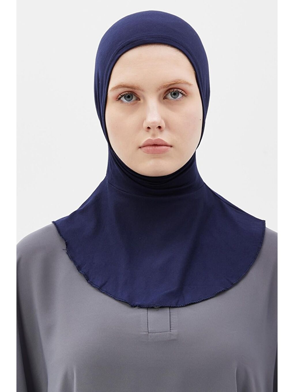 Lacivert Kadın Tesettür Pratik Boyunluklu Hijab - Sporcu Bone