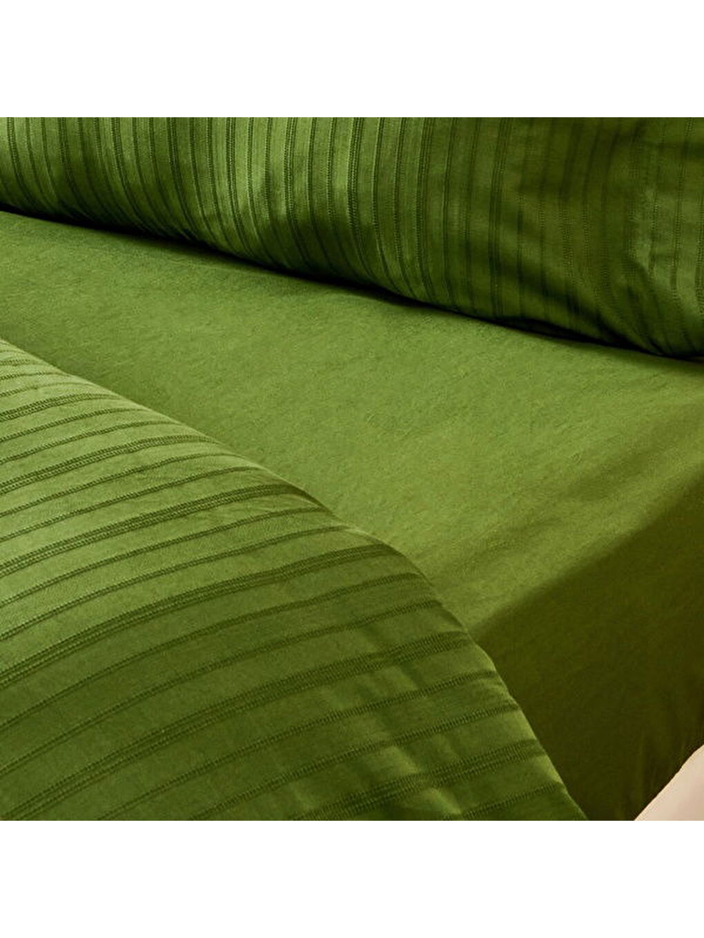 Soft Dobby Weave Çift Kişilik Nevresim Takımı - Haki-2