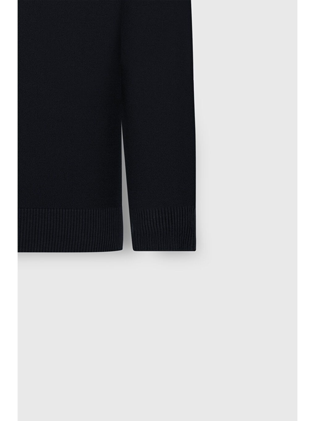 Erkek Lacivert Standart Fit Normal Kesim Yarım Balıkçı Yaka Triko Kazak-7