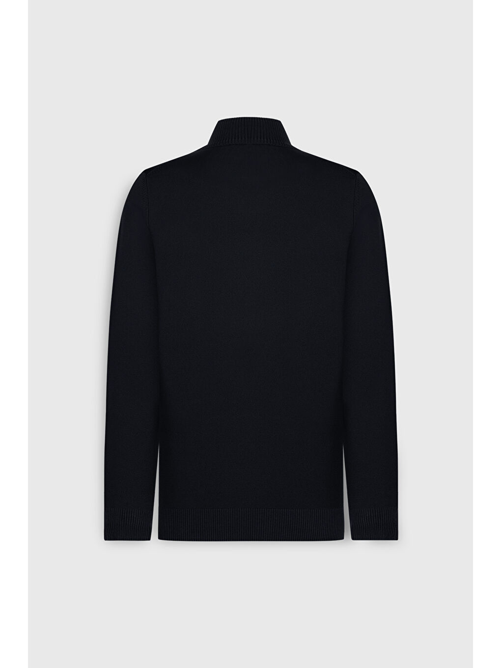 Erkek Lacivert Standart Fit Normal Kesim Yarım Balıkçı Yaka Triko Kazak-8