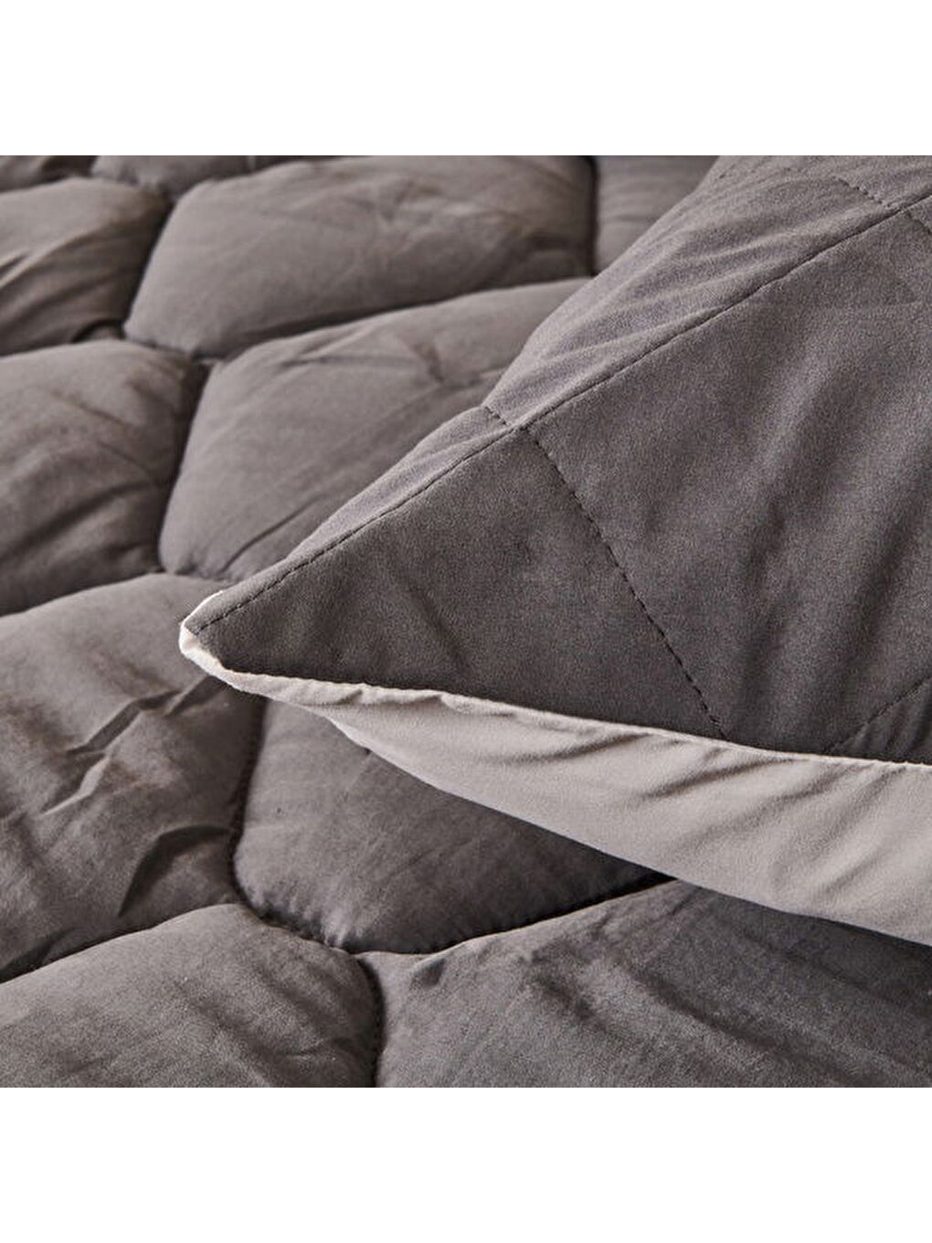 Soft Tek Kişilik Uyku Seti - Antrasit / Gri-4