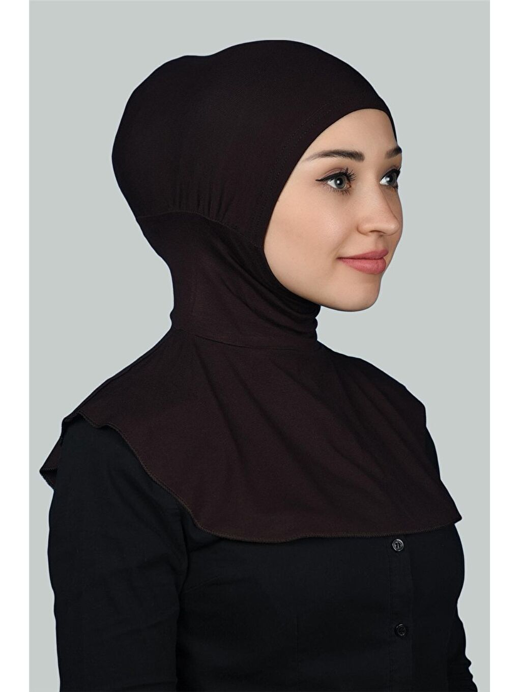 Altobeh Kahverengi Kadın Tesettür Pratik Boyunluklu Hijab - Sporcu Bone - 1