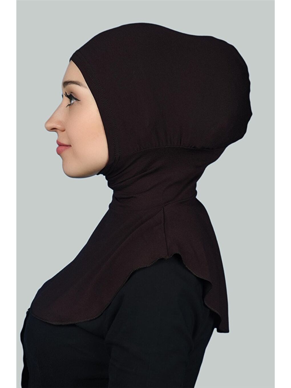 Altobeh Kahverengi Kadın Tesettür Pratik Boyunluklu Hijab - Sporcu Bone - 2