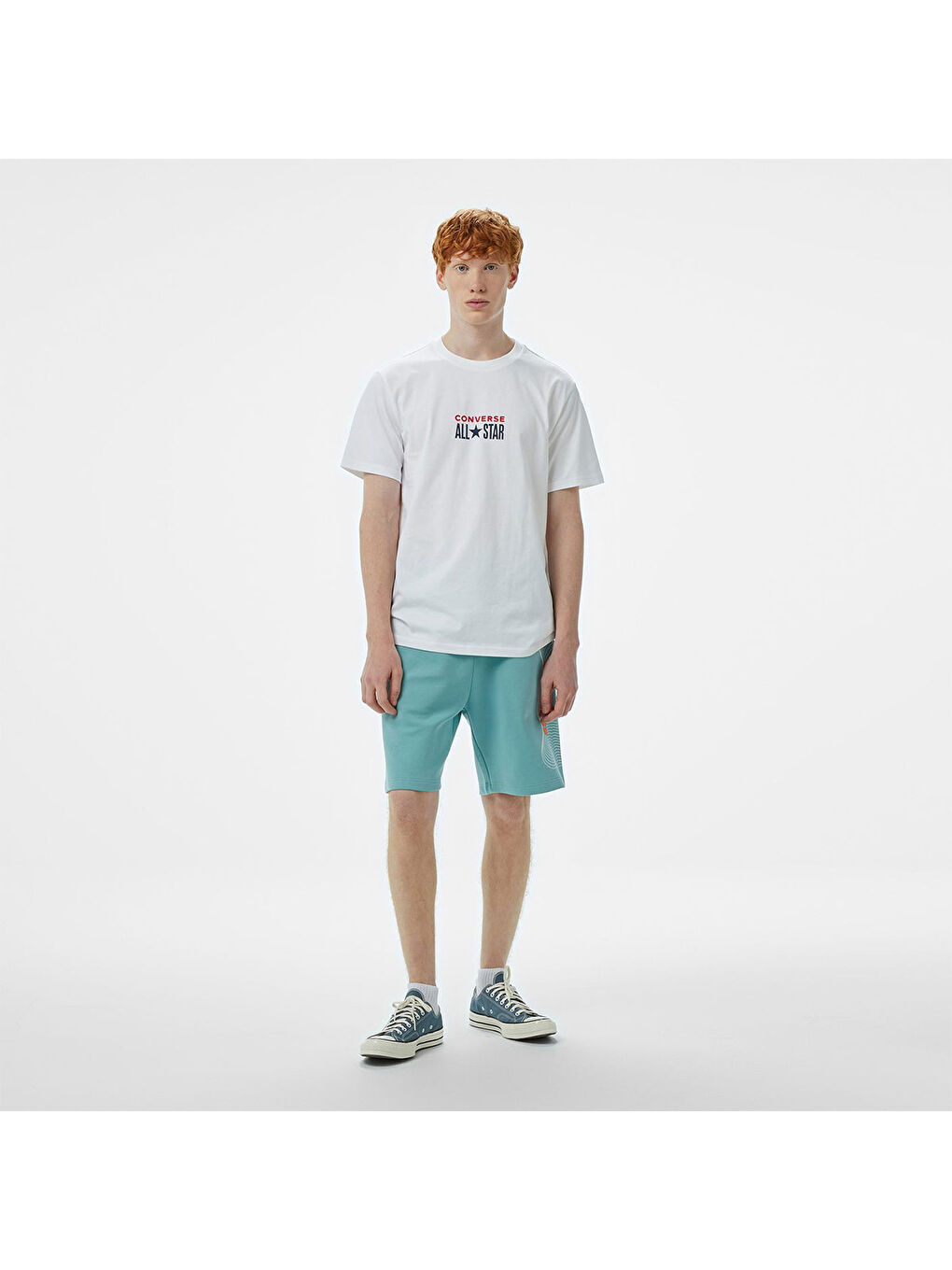 Chuck Taylor All Star Erkek Beyaz Bisiklet Yaka Tişört-2