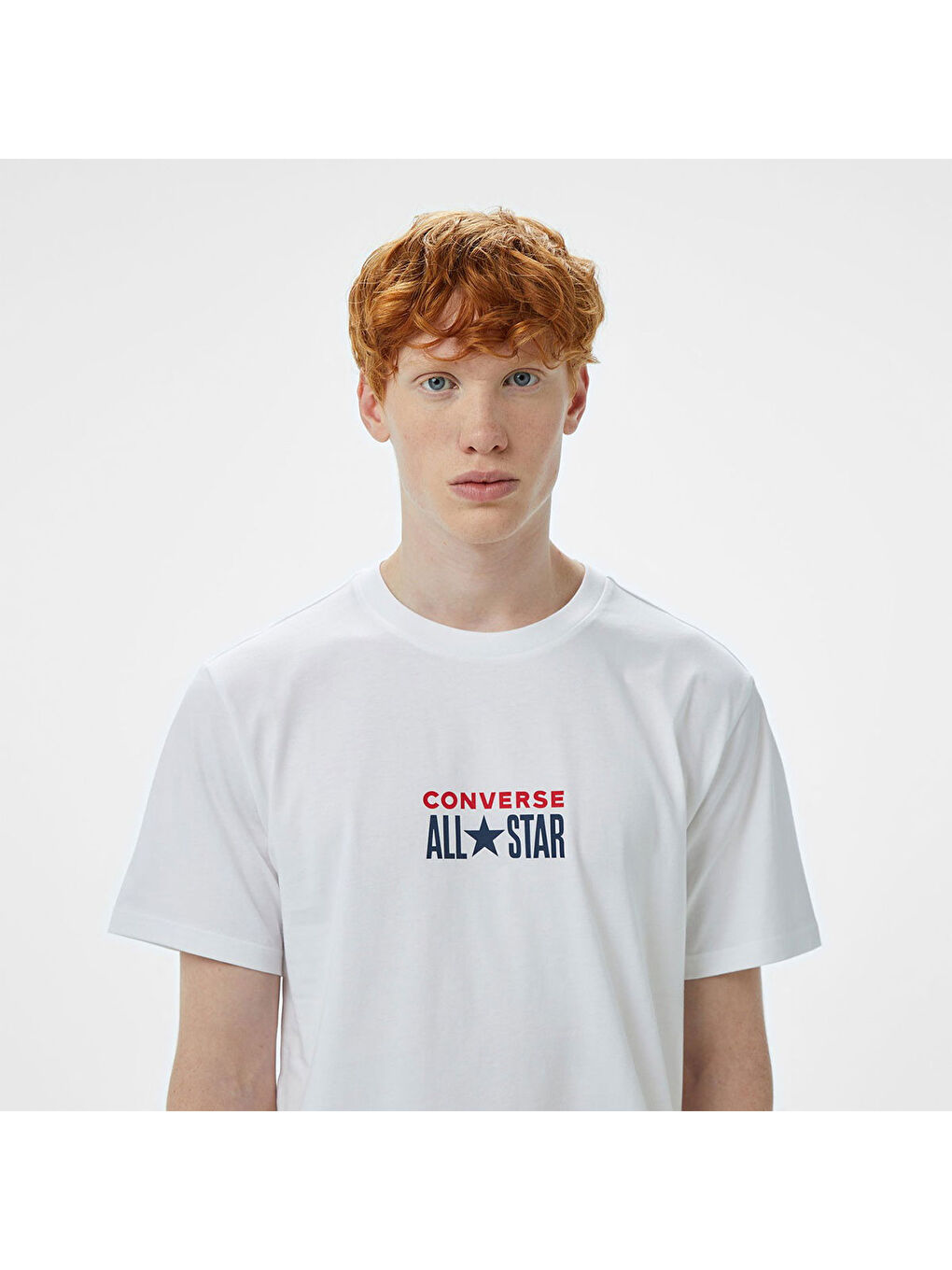 Chuck Taylor All Star Erkek Beyaz Bisiklet Yaka Tişört-3