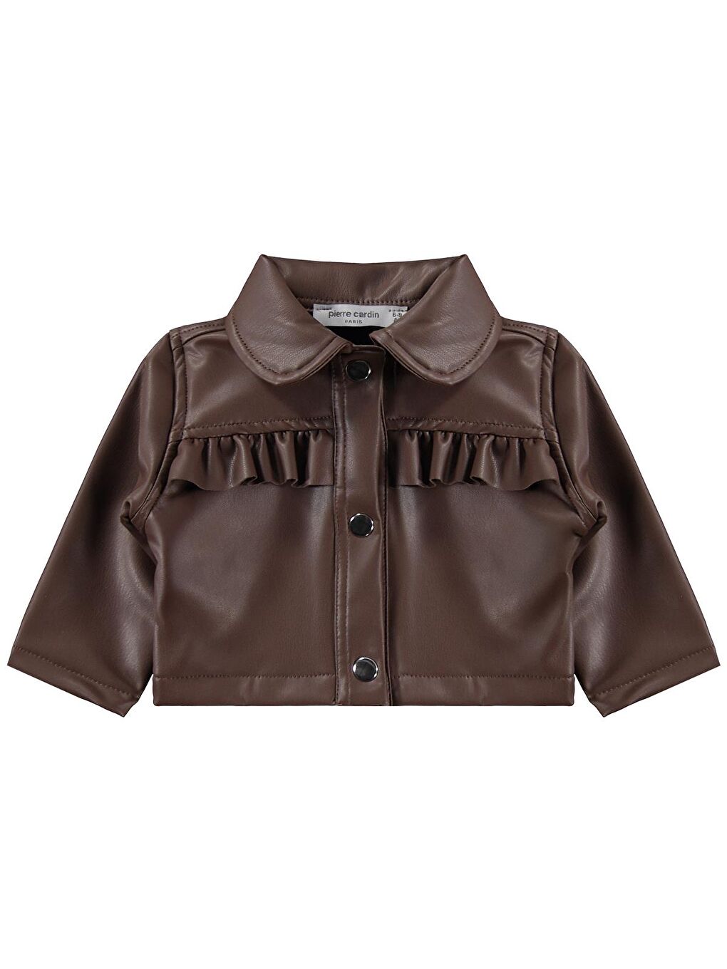 Baby Deri Roba Fırfırlı 6-18 Ay Takım - Kahverengi 6-9 Ay-2