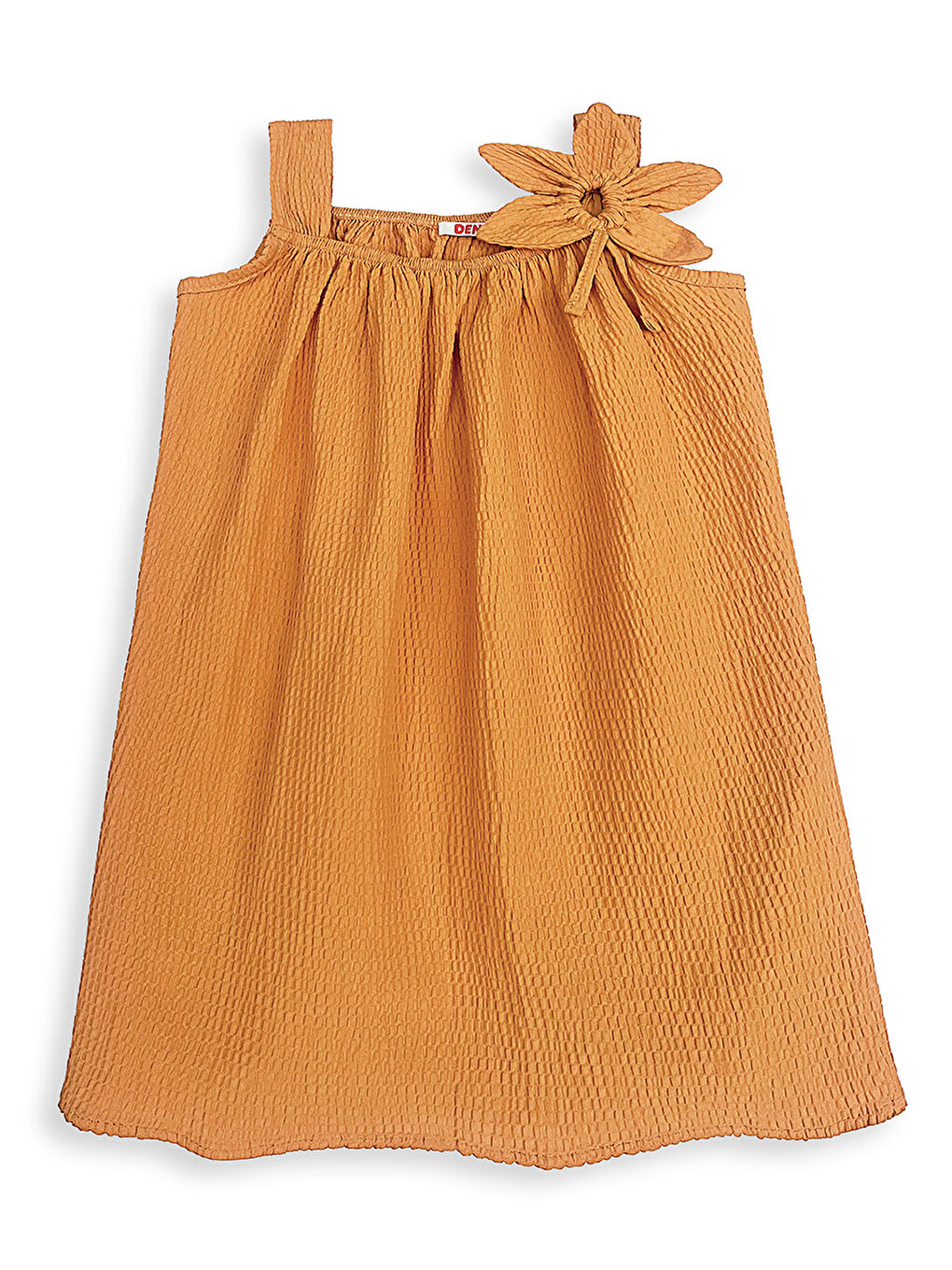 Çiçekli Kol Kız Çocuk Sarı Elbise-2