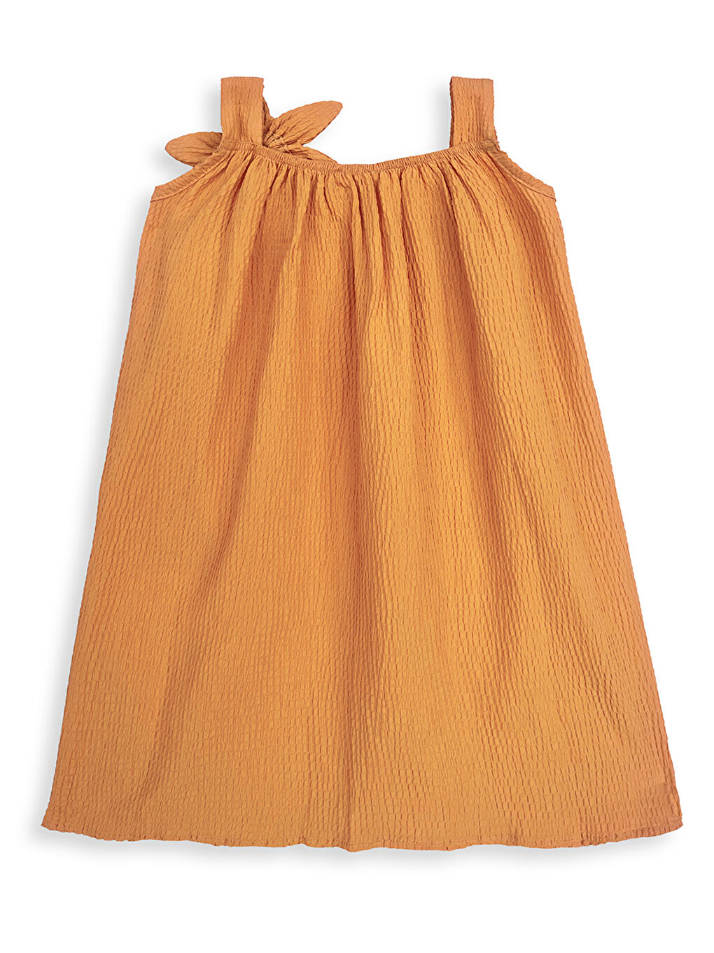 Çiçekli Kol Kız Çocuk Sarı Elbise-3