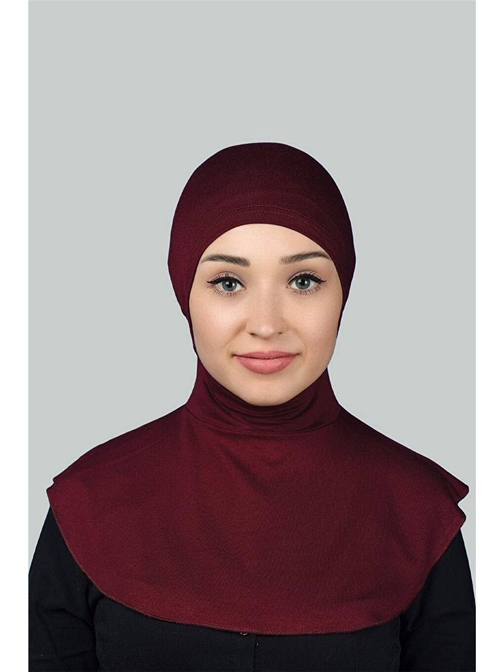 Bordo Kadın Tesettür Pratik Boyunluklu Hijab - Sporcu Bone