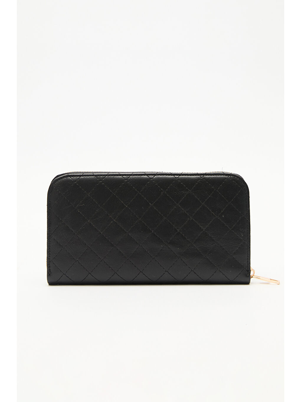 Kapitone Fermuarlı Geniş Cüzdan Siyah-5