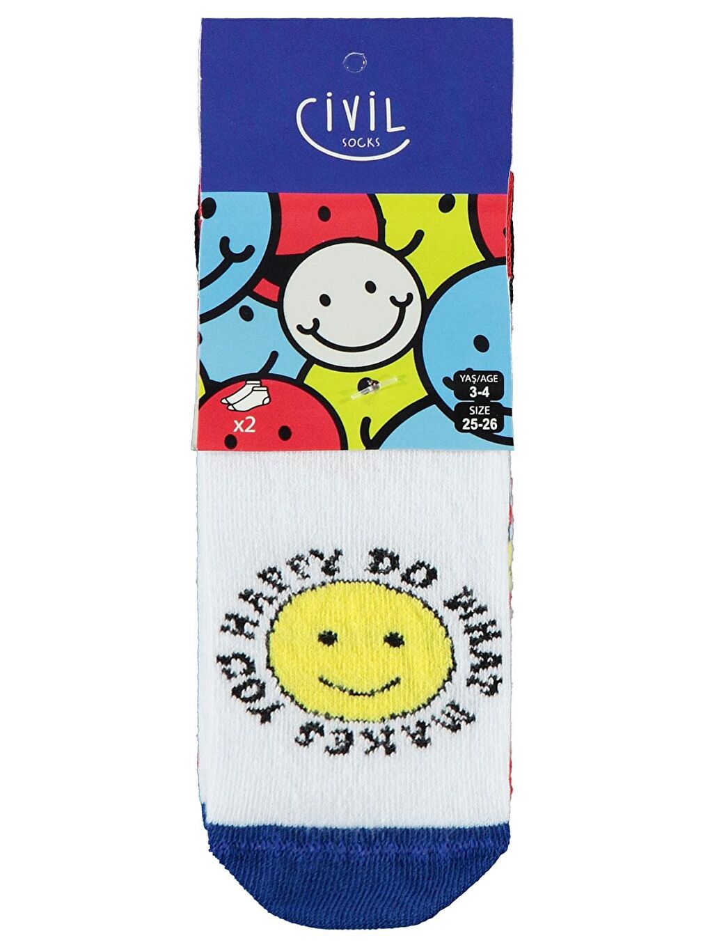 Civil Beyaz Socks Erkek Çocuk 2'li Patik Çorap Set 3-11 Yaş Beyaz