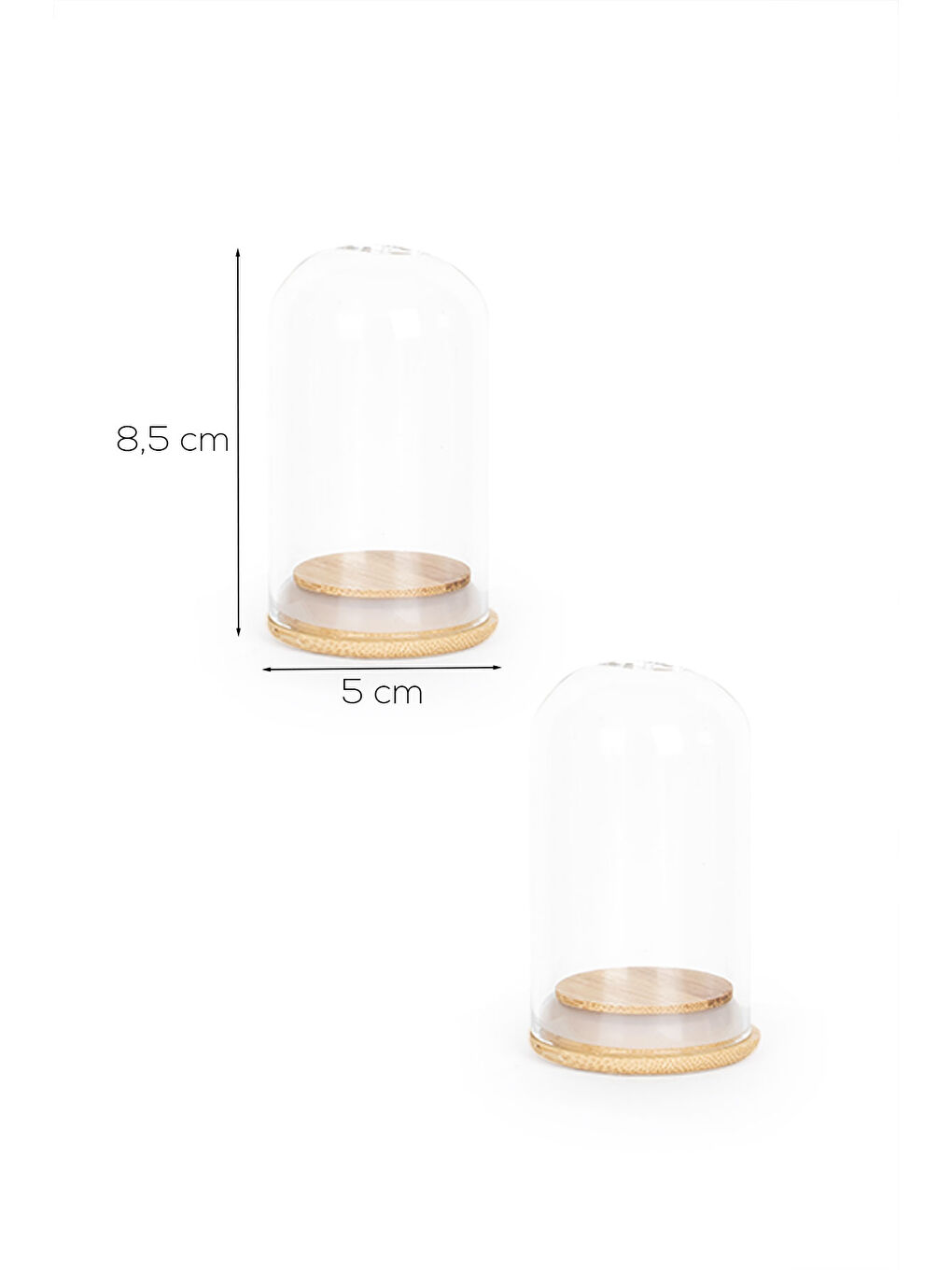 Renksiz HF009001 2li Cam Tuzluk Biberlik Karabiberlik Seti 5x8,5cm-2