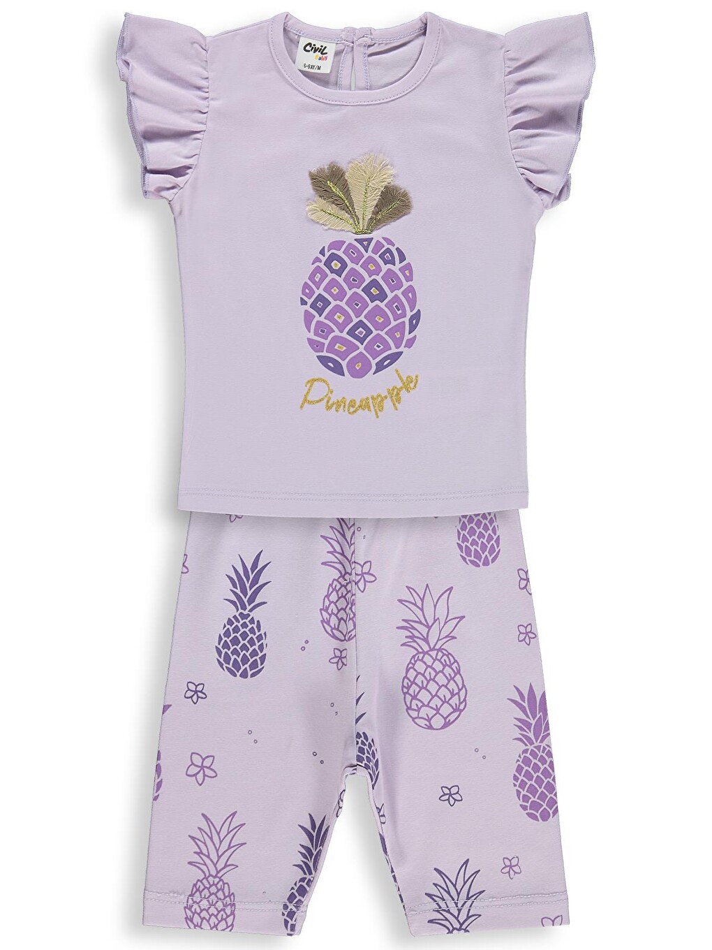 Baby Ananas Baskılı 6-18 Ay Takım - Lila