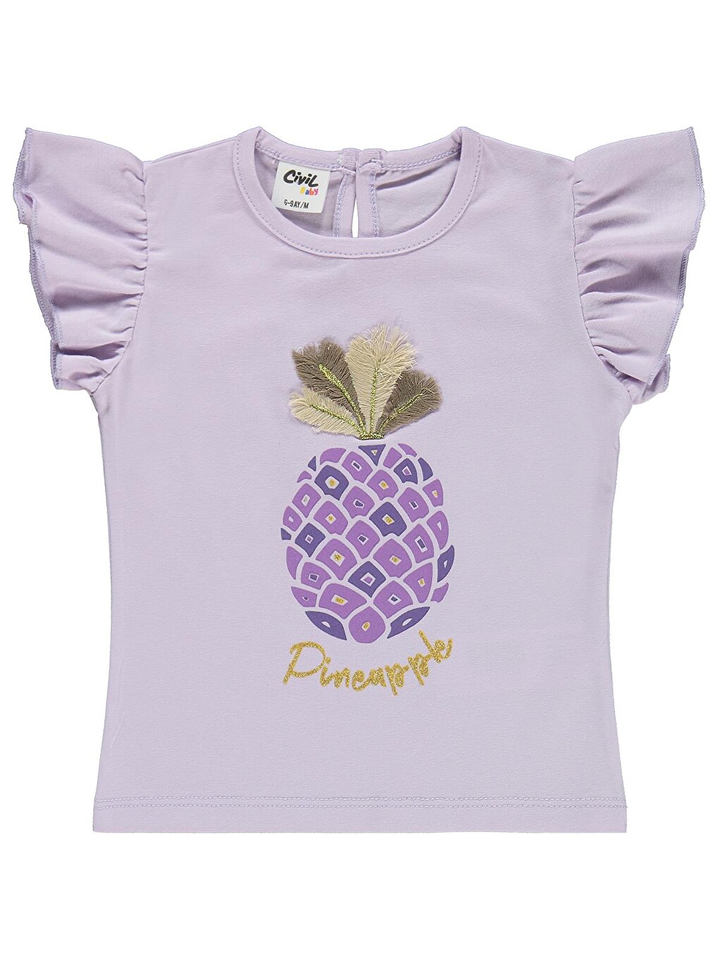 Baby Ananas Baskılı 6-18 Ay Takım - Lila-1