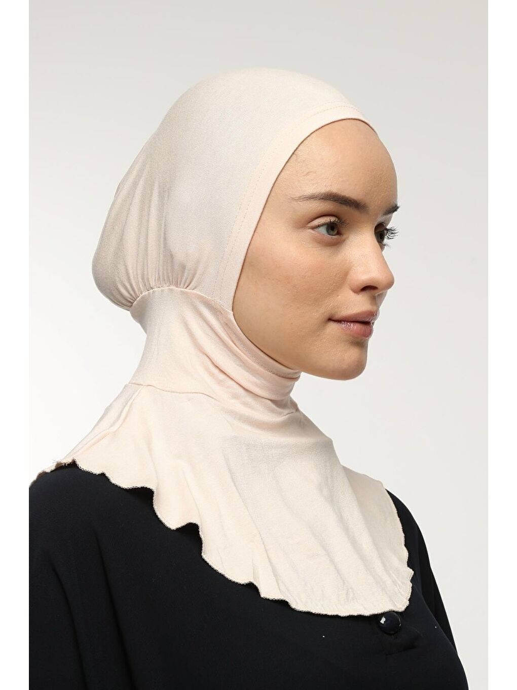 Altobeh Bej Kadın Tesettür Pratik Boyunluklu Hijab - Sporcu Bone - 1