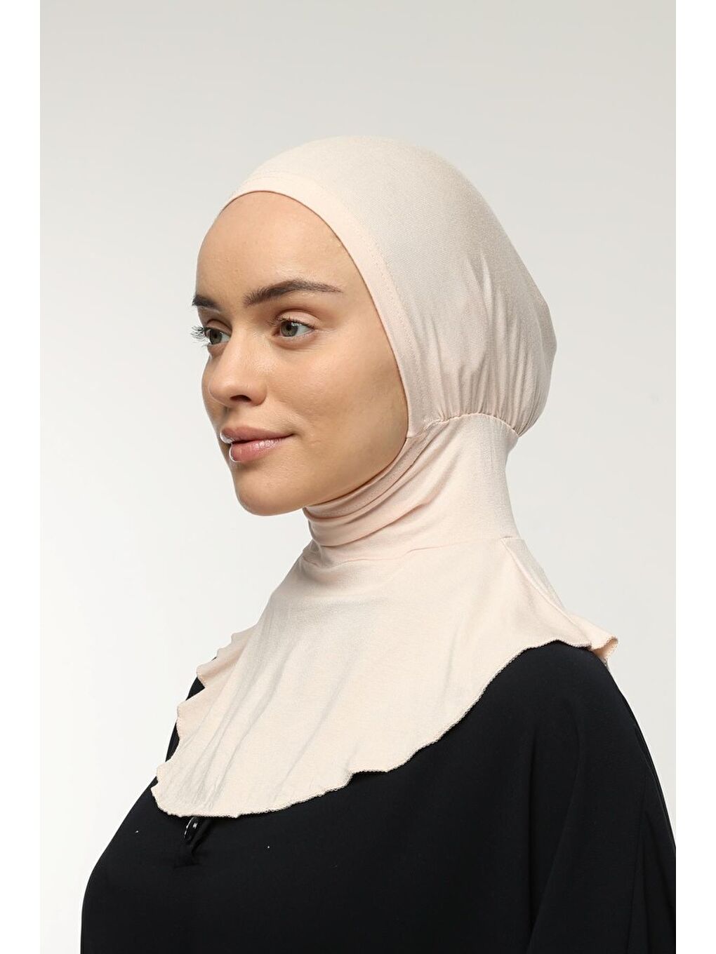 Altobeh Bej Kadın Tesettür Pratik Boyunluklu Hijab - Sporcu Bone - 2