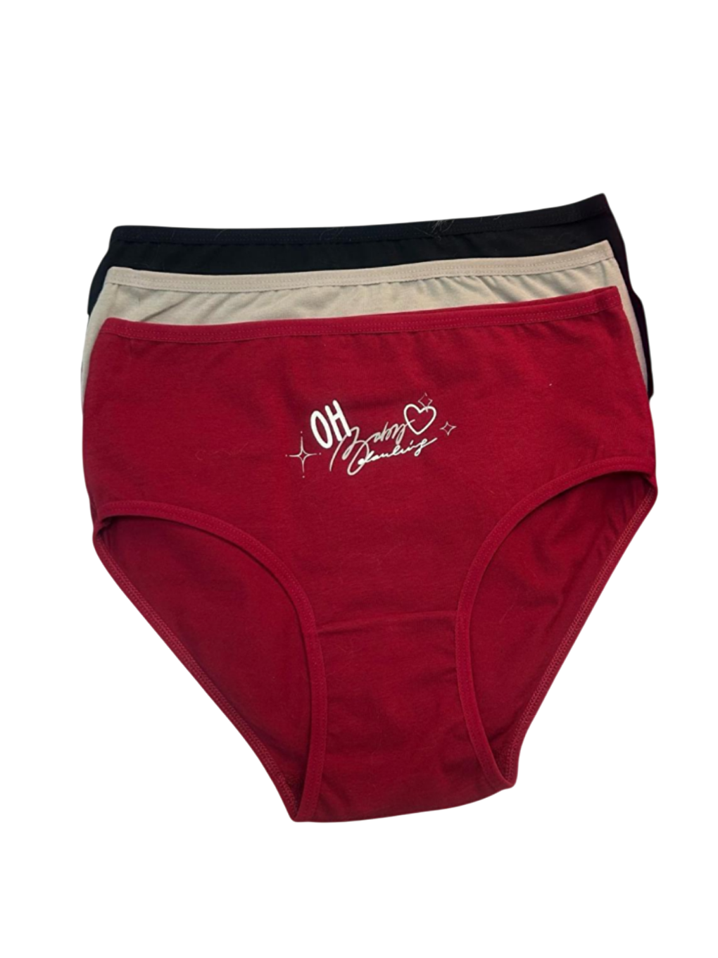 Kırmızı Kadın 6 lı Pamuklu Elastanlı Havlu Ağ Detaylı Yüksek Bel Külot Seti 2186241-1