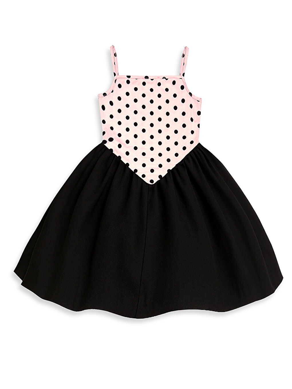 Pembe Siyah Puantiye Kız Çocuk Elbise-2