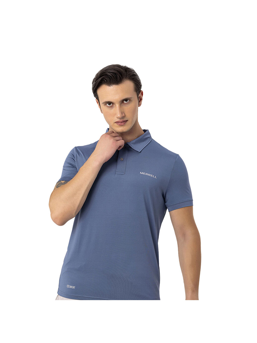 Mavi Polo Yaka Kısa Kollu Tişört