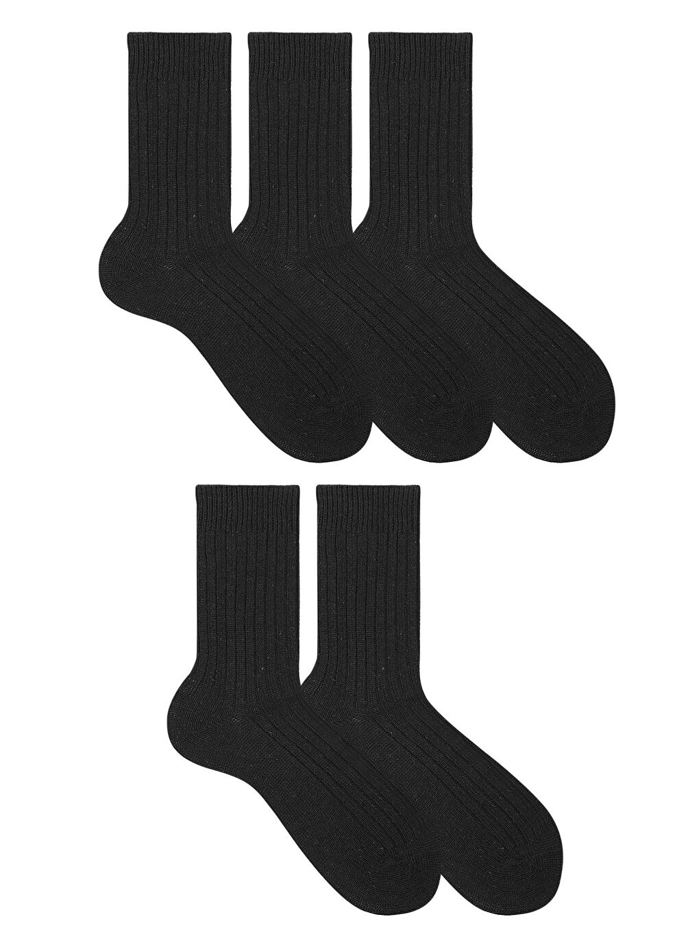 OZZY SOCKS Siyah 1 Çift Kışlık Siyah Erkek Lambswool Yünlü Uyku Çorabı Soft Touch - 1