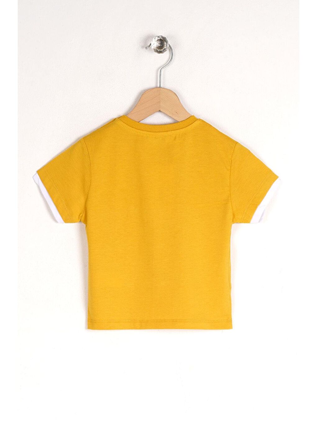 Sarı Bisiklet Yaka Kısa Kol Dreams Baskılı Kısa Kol Hardal Renk Erkek Çocuk Tshirt-3