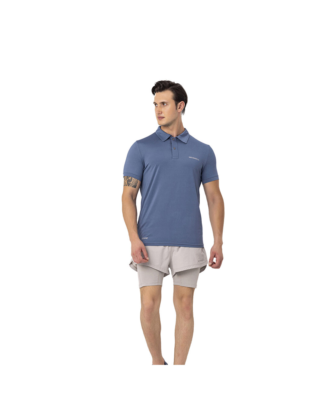 Mavi Polo Yaka Kısa Kollu Tişört-3