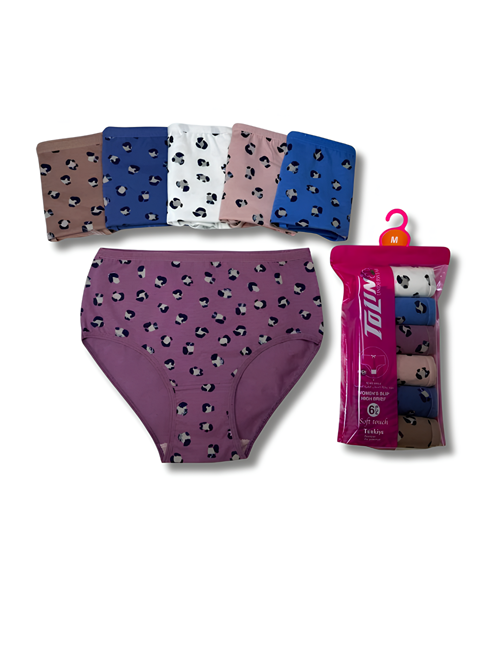 Pembe Kadın 6 lı Pamuklu Elastanlı Havlu Ağ Detaylı Yüksek Bel Külot Seti 2186209-1