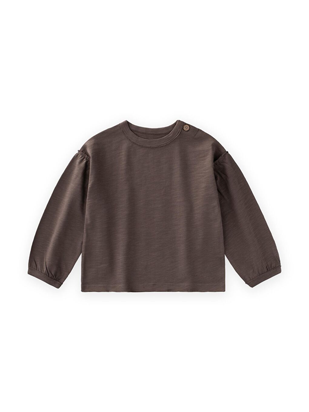 Bej Fırçalı Rustik Uzun Kollu T-Shırt 1-7 Yaş Vizon