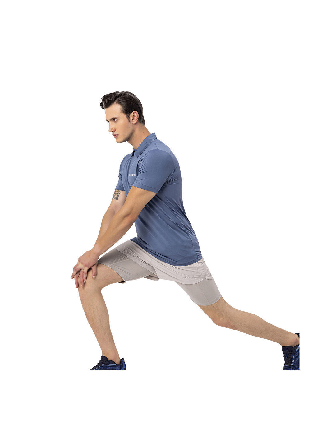 Mavi Polo Yaka Kısa Kollu Tişört-8