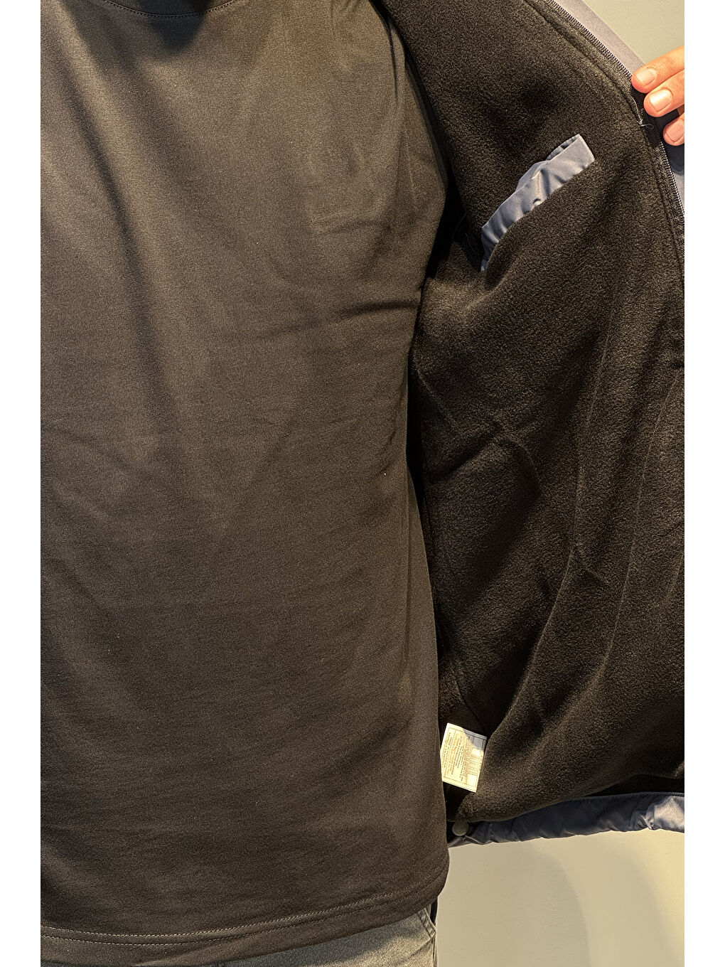 Gri Erkek Kapüşonlu Cep Detaylı İçi Polar Kışlık Mont 2571 Füme-3