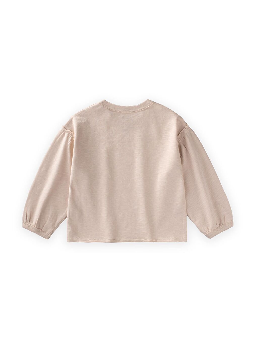 Fırçalı Rustik Uzun Kollu T-Shırt 1-7 Yaş Ekru-1