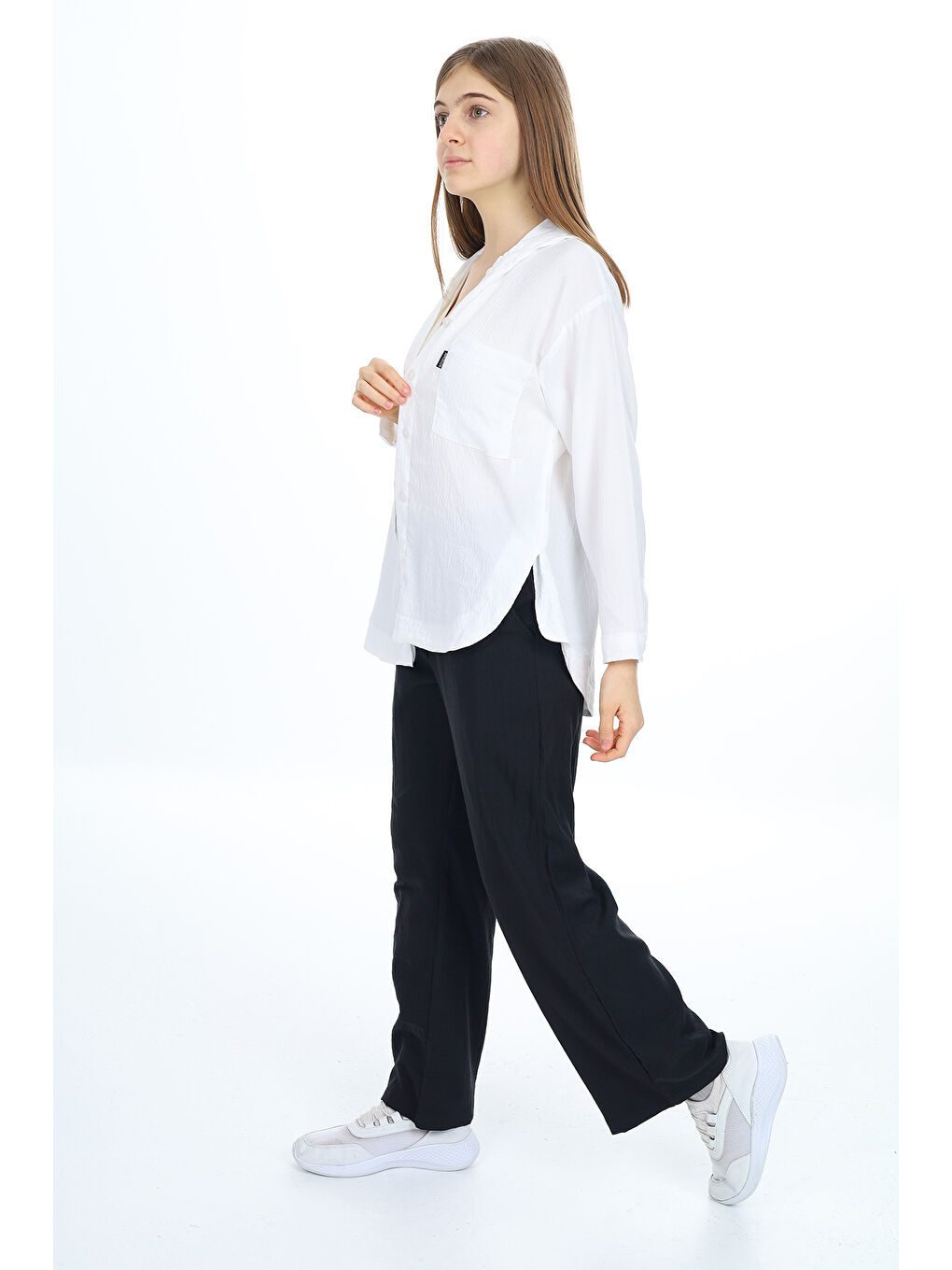 Beyaz Kız Çocuk Flamlı Pamuk Alt Üst Takım P309-3