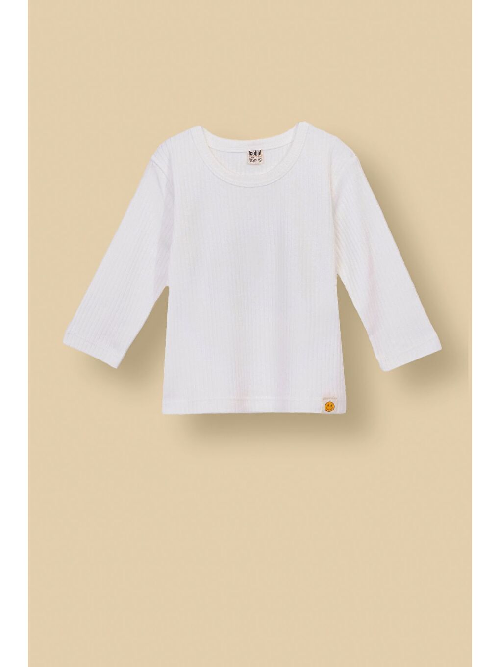 Beyaz Basic Fitilli İnterlok Kumaş %100 Pamuk Pijama Takımı-1