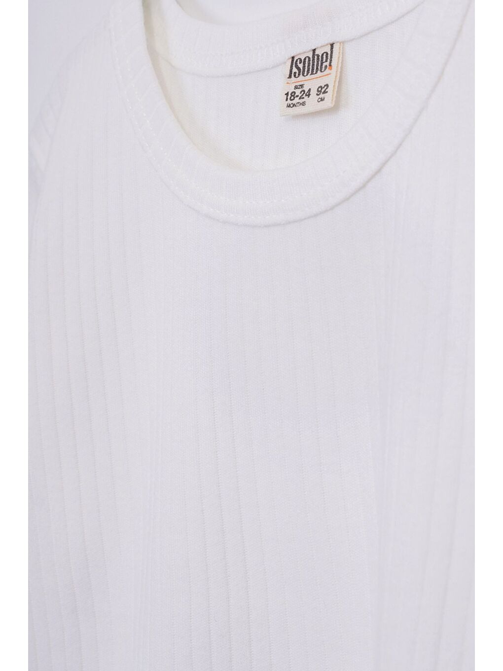 Beyaz Basic Fitilli İnterlok Kumaş %100 Pamuk Pijama Takımı-3