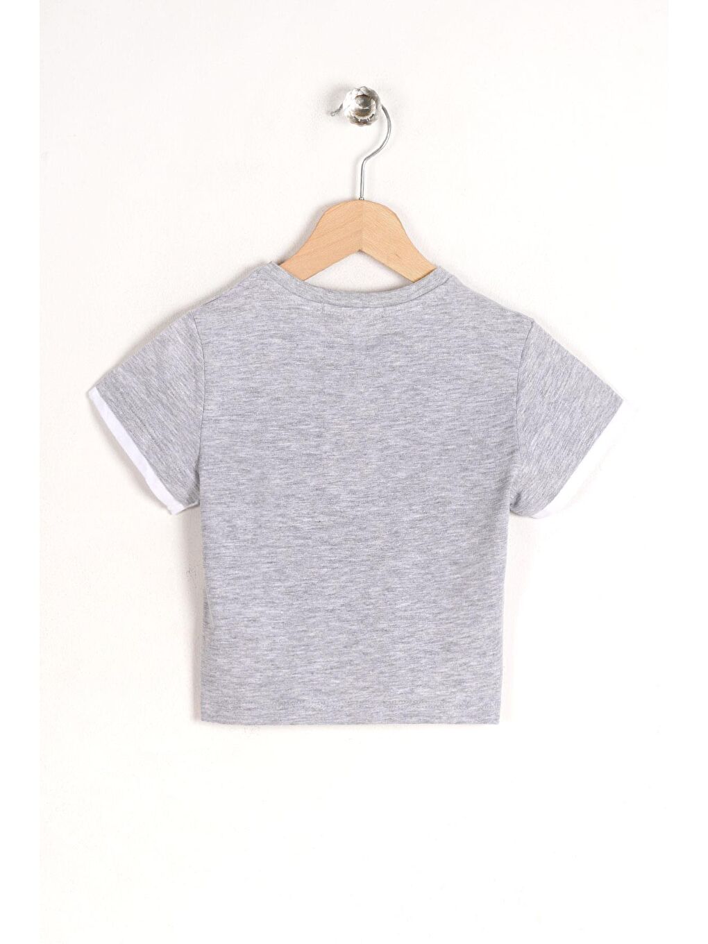 Bisiklet Yaka Kısa Kol Dreams Baskılı Kısa Kol Gri Renk Erkek Çocuk Tshirt-3