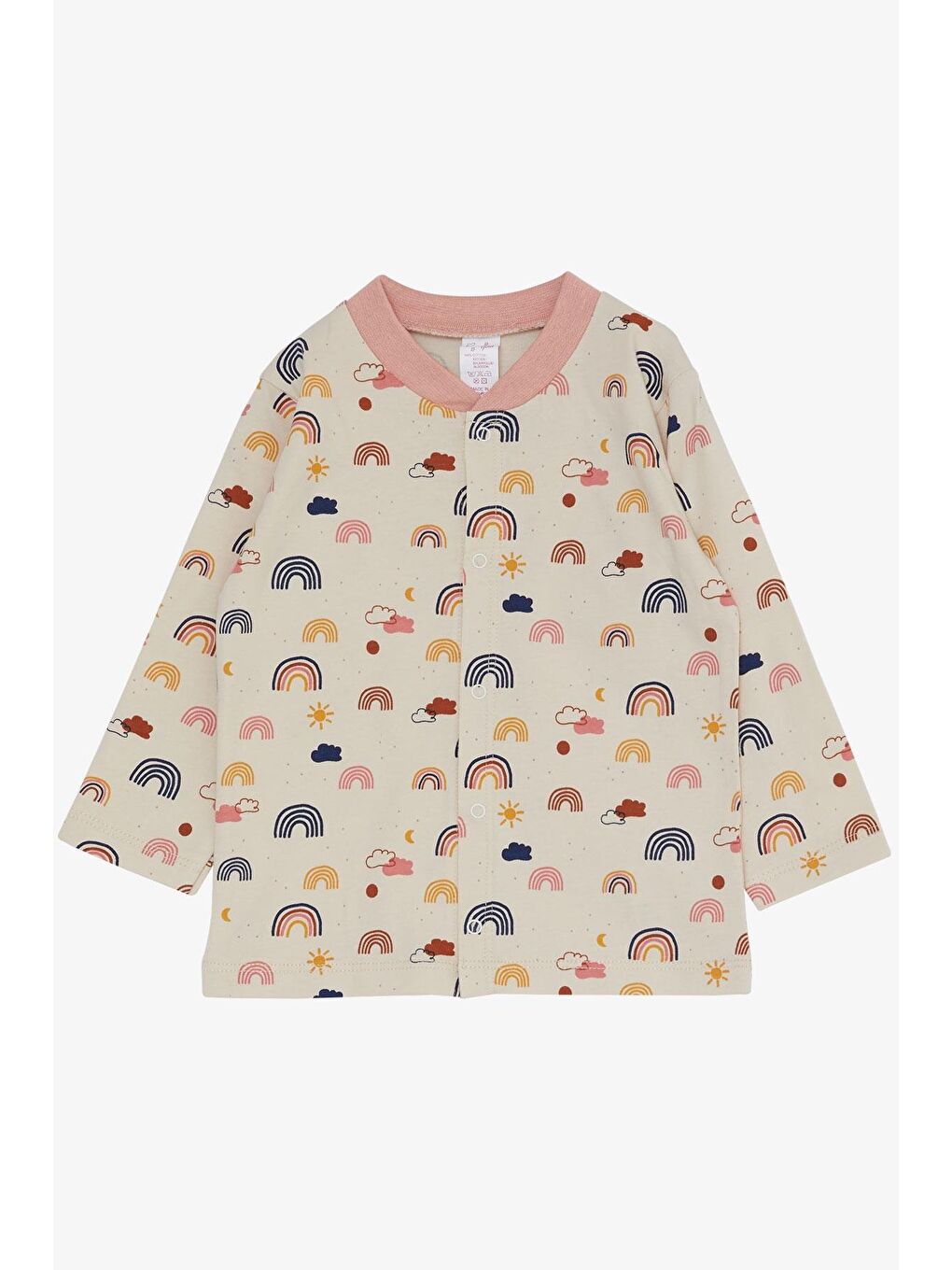 Kız Bebek Pijama Takımı Renkli  Desenli Bej  (4 Ay-1 Yaş)-2